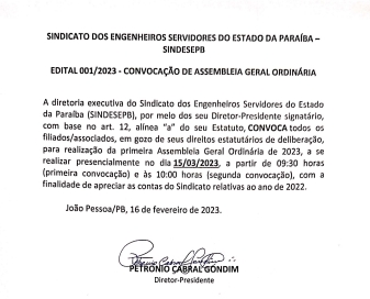 Edital 001/2023